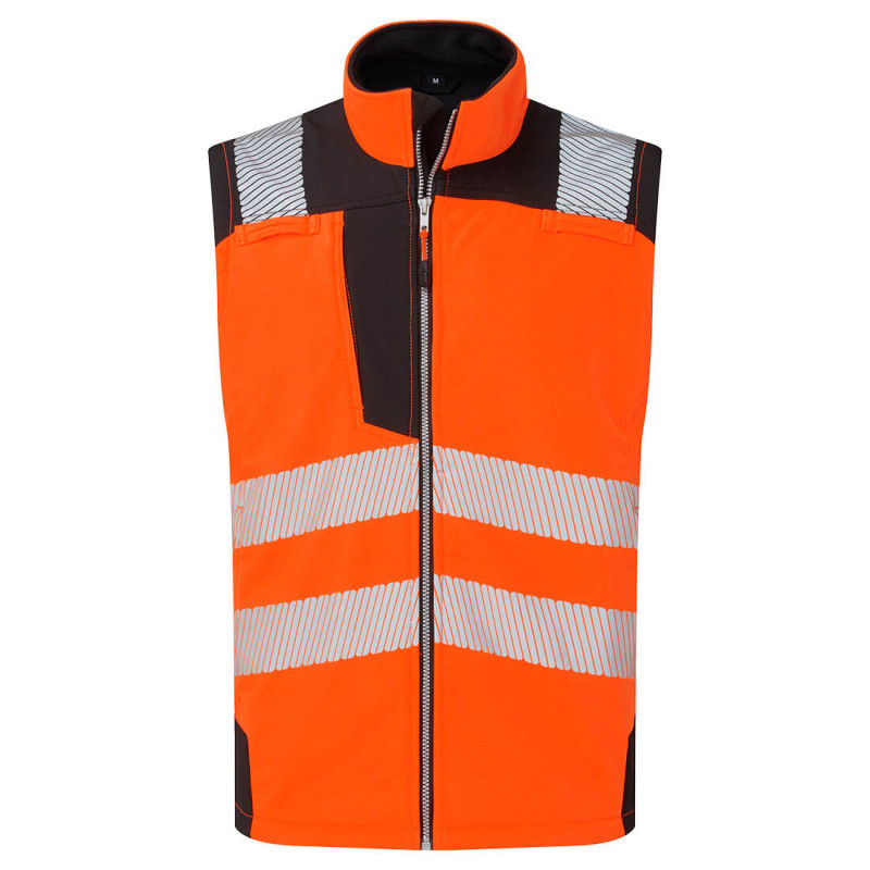 Portwest - Softshell sans manches 3 couches PW3 haute visibilité classe 1 ou 2