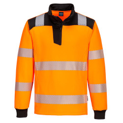 Portwest - Polo manches longues zippé PW3 haute visibilité classe 2 ou 3