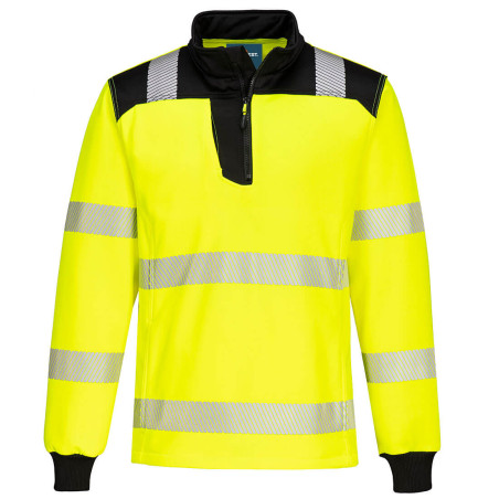 Portwest - Polo manches longues zippé PW3 haute visibilité classe 2 ou 3