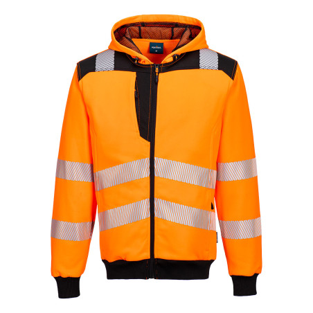 Portwest - Sweat-shirt à capuche zippé PW3 haute visibilité classe 2 ou 3