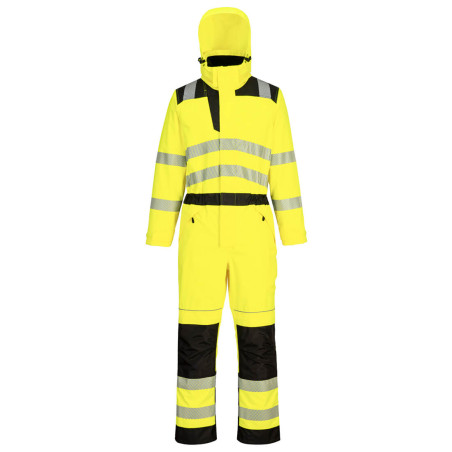 Portwest - Combinaison de pluie PW3 imperméable à capuche haute visibilité classe 3