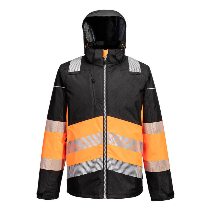 Portwest - Parka imperméable bicolore chaude et fonctionnelle PW3 haute visibilité classe 1