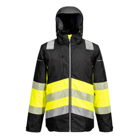 Portwest - Parka imperméable bicolore chaude et fonctionnelle PW3 haute visibilité classe 1