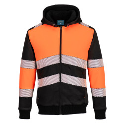 Portwest - Sweat-shirt à capuche d'hiver bicolore PW3 haute visibilité classe 1