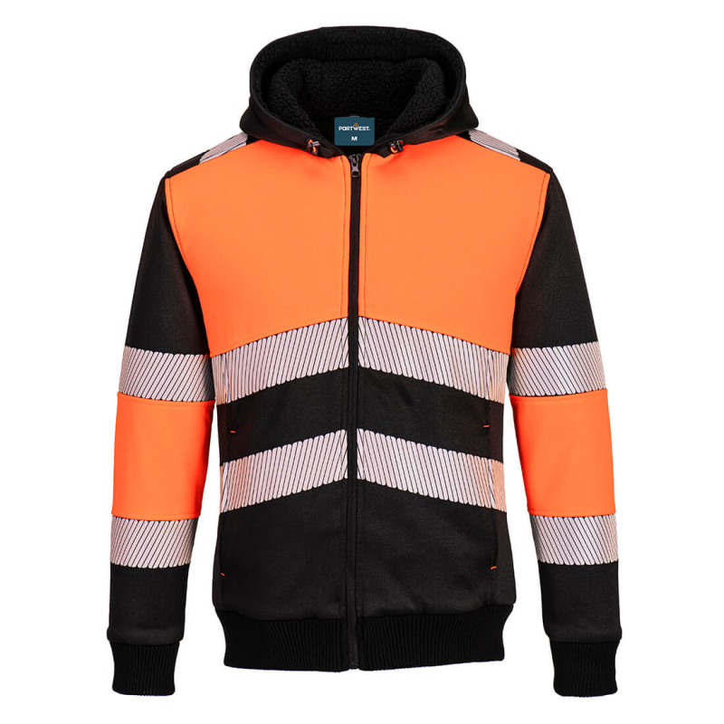 Portwest - Sweat-shirt à capuche d'hiver bicolore PW3 haute visibilité classe 1