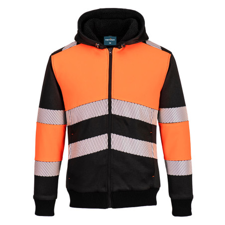 Portwest - Sweat-shirt à capuche d'hiver bicolore PW3 haute visibilité classe 1