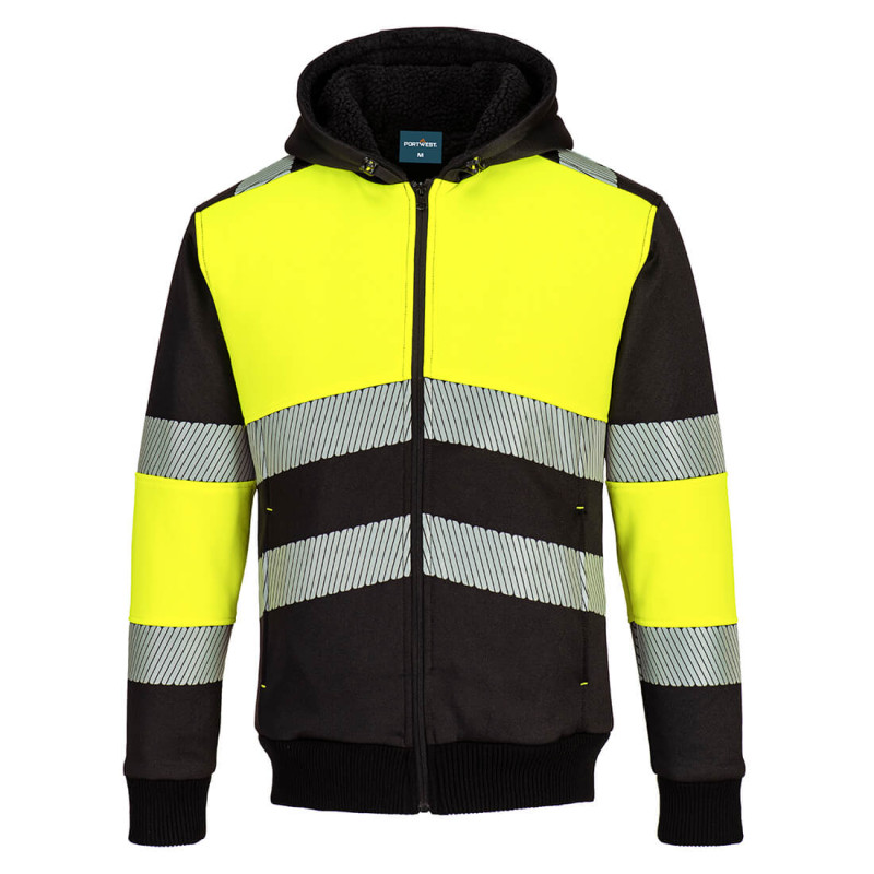 Portwest - Sweat-shirt à capuche d'hiver bicolore PW3 haute visibilité classe 1