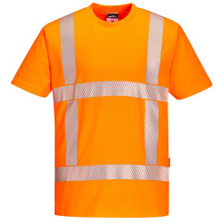 Portwest - Tee-shirt manches courtes col ras du cou et bandes RWS haute visibilité classe 2