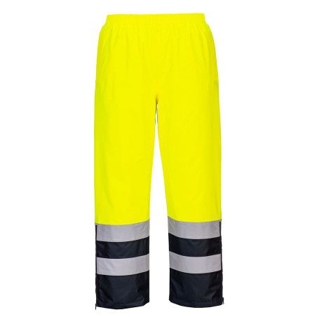 Portwest - Pantalon de pluie imperméable avec doublure matelassée haute visibilité classe 2