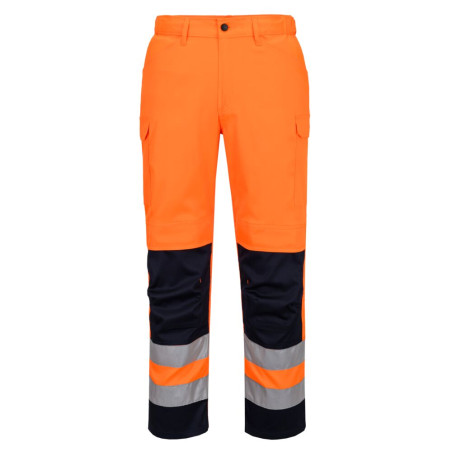 Portwest - Pantalon de travail en poly-coton maille aérée poches cargo stretch haute visibilité classe 1 ou 2