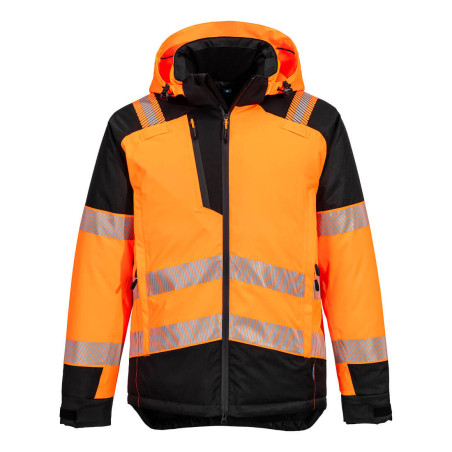 Portwest - Parka d'hiver imperméable en tissu stretch PW3 haute visibilité classe 2