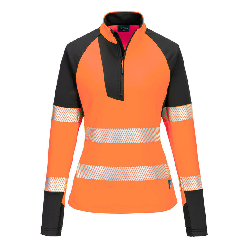 Portwest - Sweat-shirt zippé pour femmes PW3 haute visibilité classe 1 ou 2