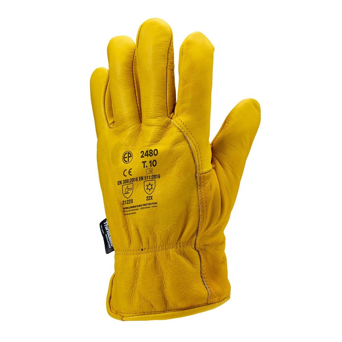 Coverguard - Sur gants électricien hydrofuge jaune beige manchette 15cm  EUROHEAT 2550 (Pack de 12)