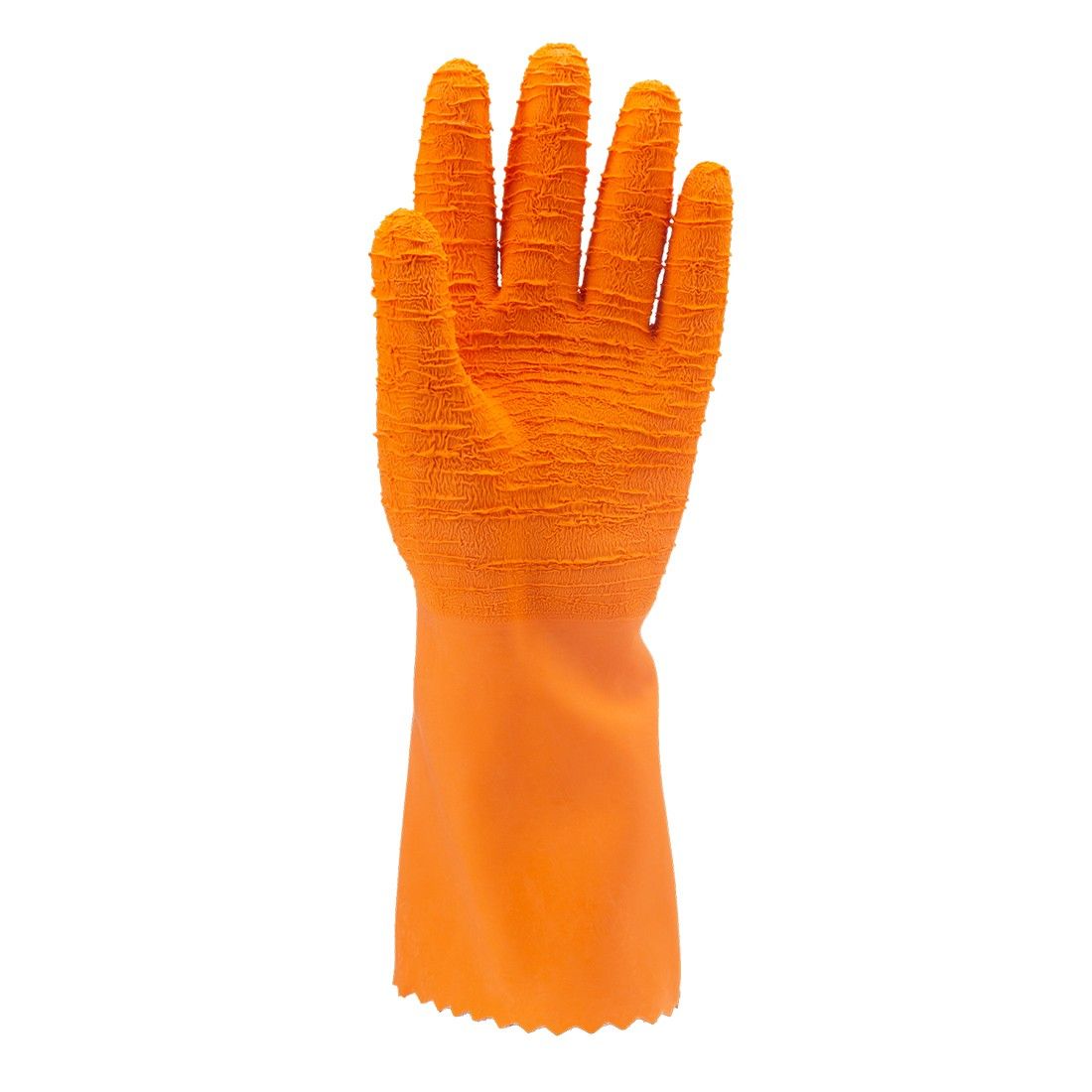 Coverguard - Gants de protection chimique orange en latex crêpé